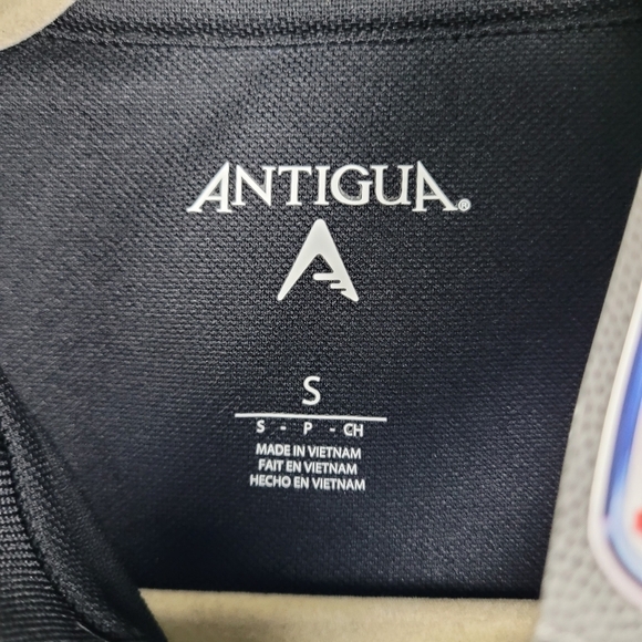 Pittsburgh Steelers Antigua Embroidered Pique Xtra-Lite Black Polo Shirt Sz S - Picture 6 of 7